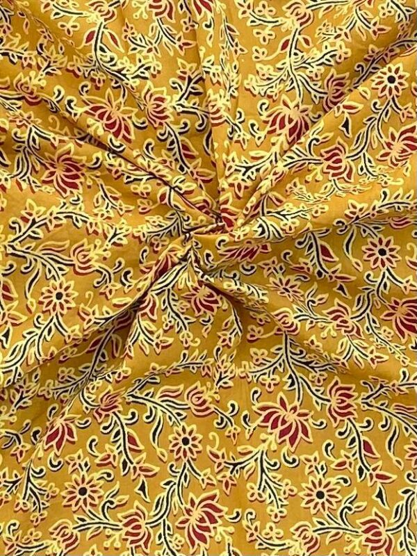 Ajarakh Cotton  Colour Natural Dye Mughal Print 44 Inches Width Fabric - Image 12