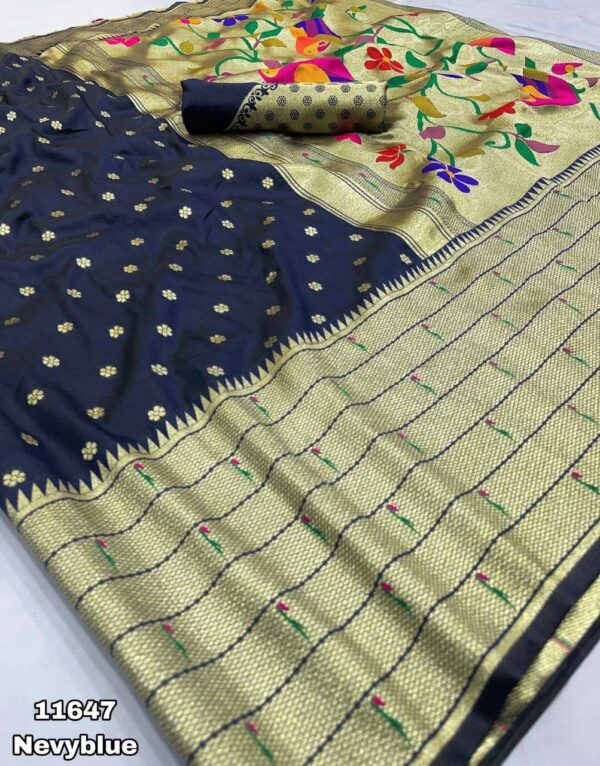 Banasari Soft  Handloom Weaving Silk Saree - Image 3