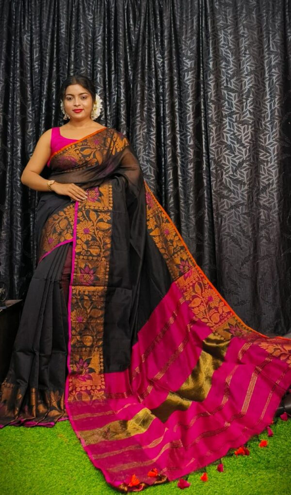 Handloom Copper JoriMeena Saree - Image 2