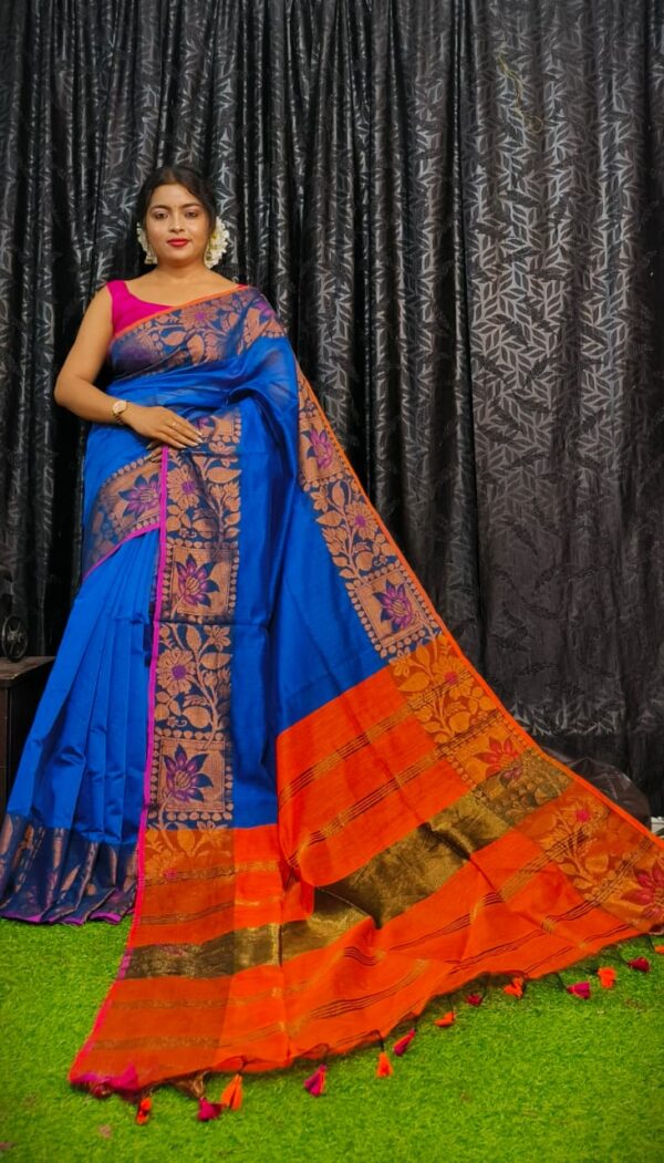 Handloom Copper JoriMeena Saree